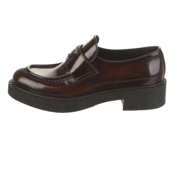 Prada Shoes - Prada Brown Brushed Leather Penny Loafers